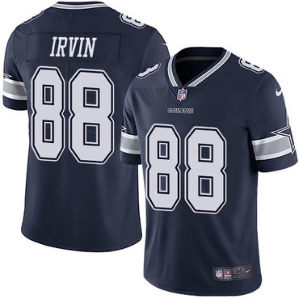 Can Select Mens Youths  Michael Irvin Navy Blue Stitched Vapor Jersey